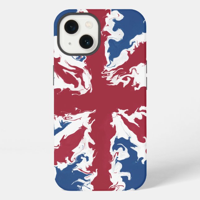 Funda Para iPhone Arte Líquido Union Jack  (Reverso )