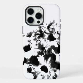 Funda Para iPhone 16 Pro Max Arte original floral en negro y blanco