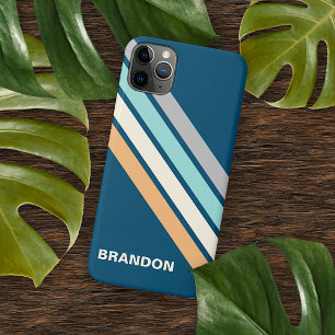 Funda Para iPhone 16 Pro Max Arte personalizado azul turquesa gris amarillo ray
