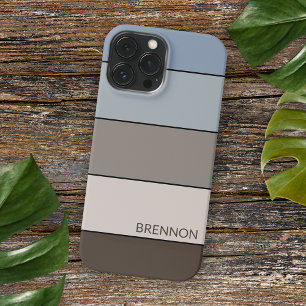 Funda Para iPhone 16 Pro Max Arte personalizado marrón azul taupe gris negro ra