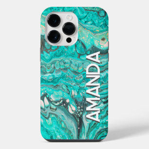 Funda Para iPhone 14 Pro Max Arte personalizado vibrante de flujo de pintura ab