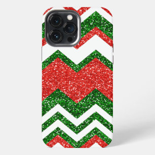 Funda Para iPhone 13 Pro Max Arte Retro Chic Rojo Verde Zigzag Chevron Raya