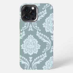 Funda Para iPhone 13 Pro Max Arte Rococó Damask I Azul Huevo de Pato+Verde Teal