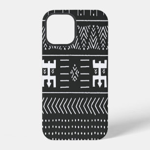 Funda Para iPhone 12 Arte Tribal Africano: Geométrico Blanco y Negro