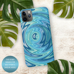Funda Para iPhone 16 Pro Max Arte único de remolino de verano azul violeta turq