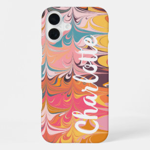 Funda Para iPhone 16 Plus Artes abstractas coloridas de mármol giratorio per