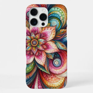 Funda Para iPhone 16 Pro Max Artes Patrón de Arte Floral Paisley Colorido y Art
