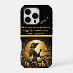 Funda Para iPhone 16 Pro Artista al atardecer en un paisaje pacífico