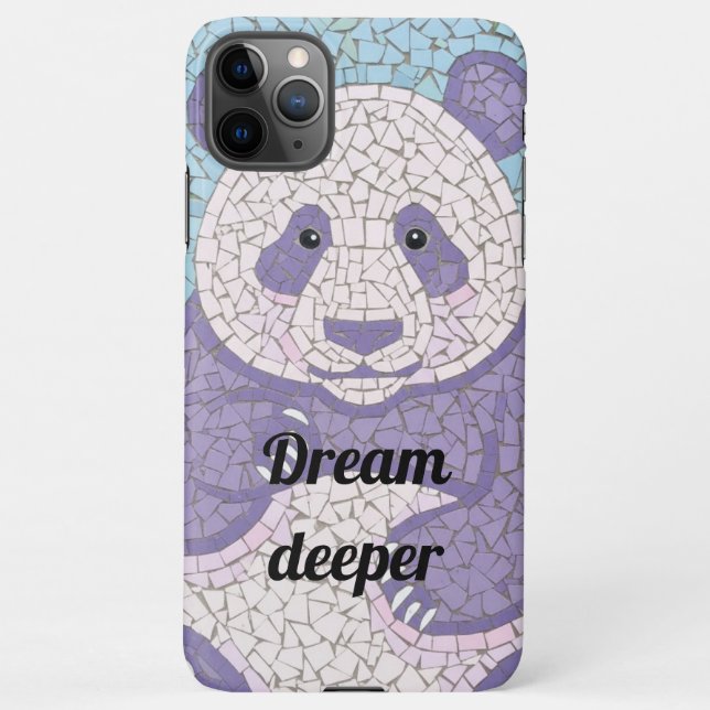 Funda Para iPhone Artistic Mosaic Panda Bear Dream Deeper Case (Reverso)