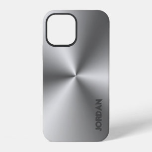 Funda Para iPhone 12 Aspecto de acero inoxidable