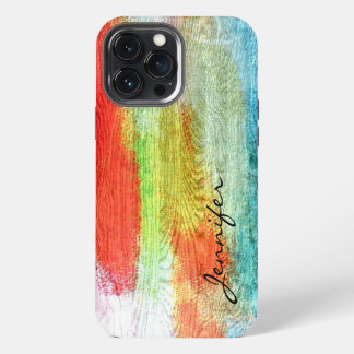 Funda Para iPhone 13 Pro Max Aspecto de grano de madera moderno y colorido