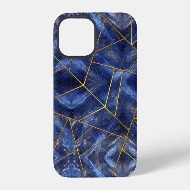 Funda Para iPhone Aspecto de incrustación de Lapis Lazuli con borde  (Reverso )