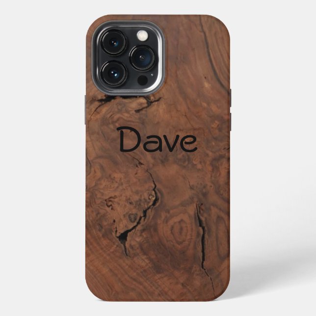 Funda Para iPhone Aspecto de madera de nogal oscuro (Reverso )