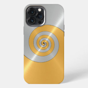 Funda Para iPhone 13 Pro Max Aspecto de metal brillante de acero inoxidable pla