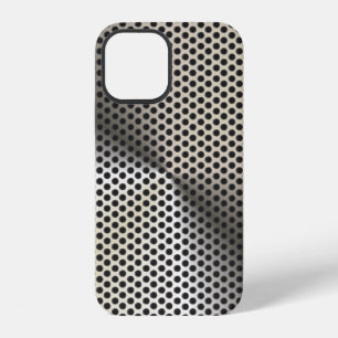 Funda Para iPhone 12 Aspecto de metal perforado de color dorado
