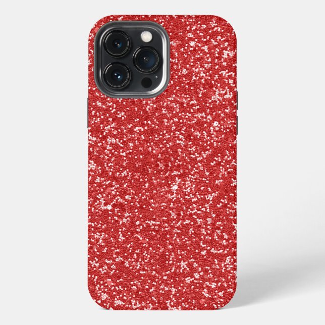 Funda Para iPhone Aspecto de purpurina roja (Reverso )