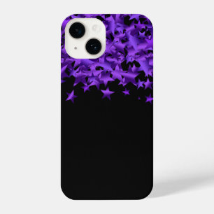 Funda Para iPhone 14 Aspecto satinado Estrellas moradas Bonito fronteri