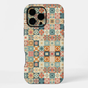 Funda Para iPhone 16 Pro Max Aspecto vintage y tejido de mosaico