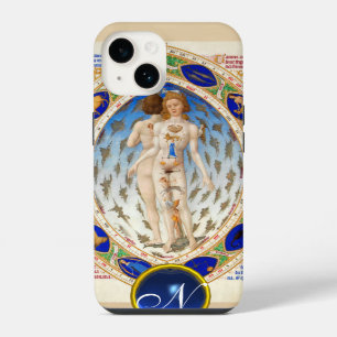 FUNDA PARA iPhone 14 ASTROLOGÍA ANTIGUA, RÓTULOS ZODIACALES GEM AZUL MO