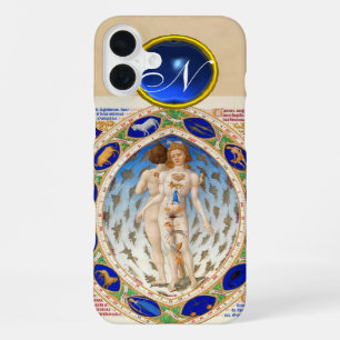 FUNDA PARA iPhone 16 PLUS ASTROLOGÍA ANTIGUA, SIGNOS ZODIACALES MONOGRAMA DE