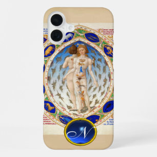 FUNDA PARA iPhone 16 PLUS ASTROLOGÍA ANTIGUA, SIGNOS ZODIACALES MONOGRAMA DE