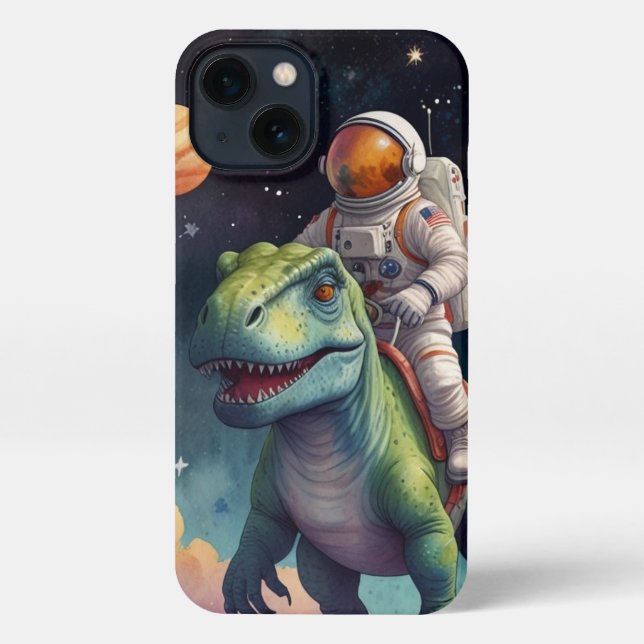 Funda Para iPhone Astronaut on Dino in Space (Reverso )