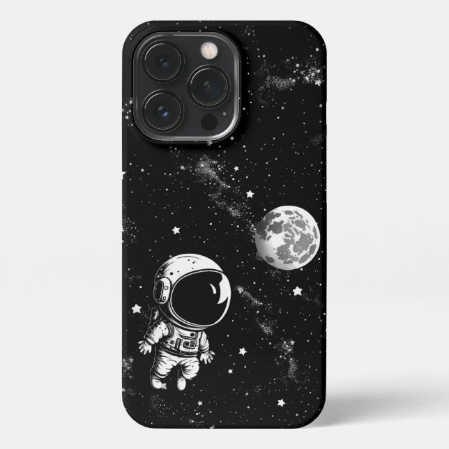Funda Para iPhone Astronauta divertida en el espacio (Reverso)