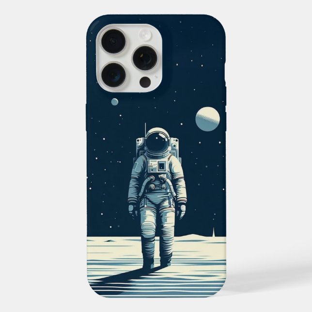 Funda Para iPhone Astronauta en el planeta (Reverso )