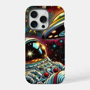 Astronauta flotando en el espacio con un OVNI Arte