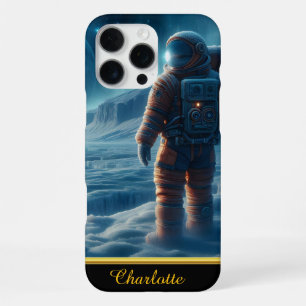 Funda Para iPhone 16 Pro Max Astronauta sobre una superficie cubierta de escarc