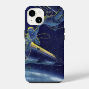Funda Para iPhone 14 Astronautas de ciencia ficción vintage en el espac