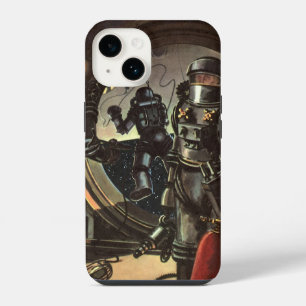 Funda Para iPhone 14 Astronautas de ciencia ficción vintage en una cami