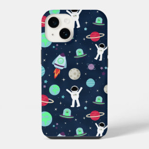 Funda Para iPhone 14 Astronautas Planetas Cohetes y Alienígenas