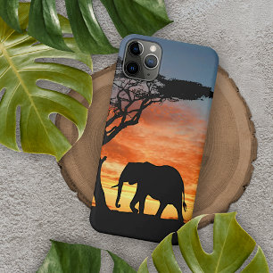 Funda Para iPhone 16 Pro Max Atardecer colorido del safari africano con silueta