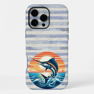 Funda Para iPhone 16 Pro Max Atardecer de marlín costero/naútico/de playa perso
