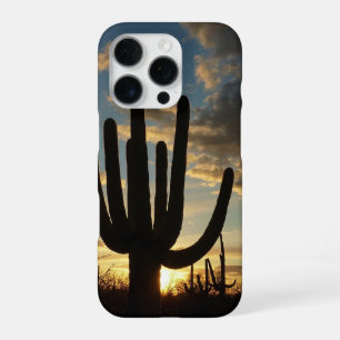 Funda Para iPhone 16 Pro Atardecer de Saguaro II Paisaje del desierto de Ar