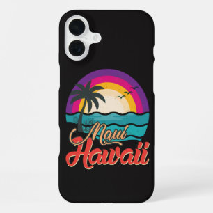 Funda Para iPhone 16 Plus Atardecer en la playa de Maui Hawaii olas