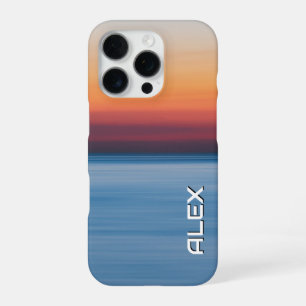 Funda Para iPhone 16 Pro Atardecer sobre el océano íntimo - Mar oscuro y ci