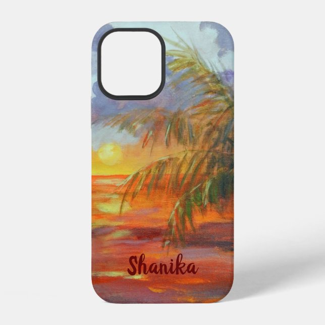 Funda Para iPhone Atardecer Tropical (Reverso )