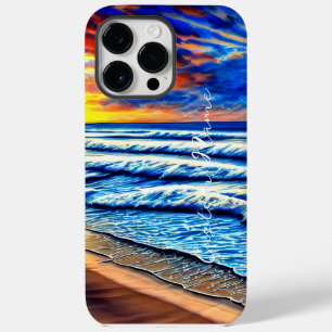 Funda Para iPhone 14 Pro Max Atardecer tropical caribeño sobre océano claro