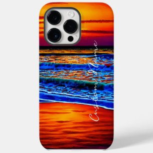 Funda Para iPhone 14 Pro Max Atardecer Tropical en Océano Claro Naturaleza