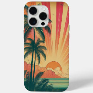 Atardecer tropical/hawaiano retro/vintage