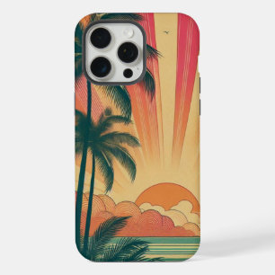 Atardecer tropical/hawaiano retro/vintage
