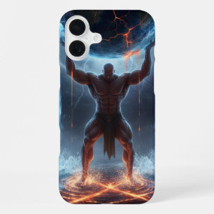Funda Para iPhone 16 Plus Atlas Épico Sosteniendo Planeta