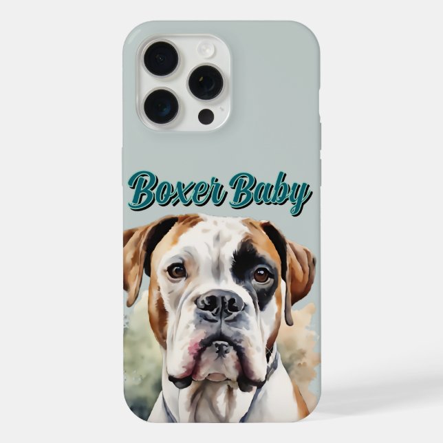 Funda Para iPhone Atractivo acuarela Boxer Dog Art (Reverso )