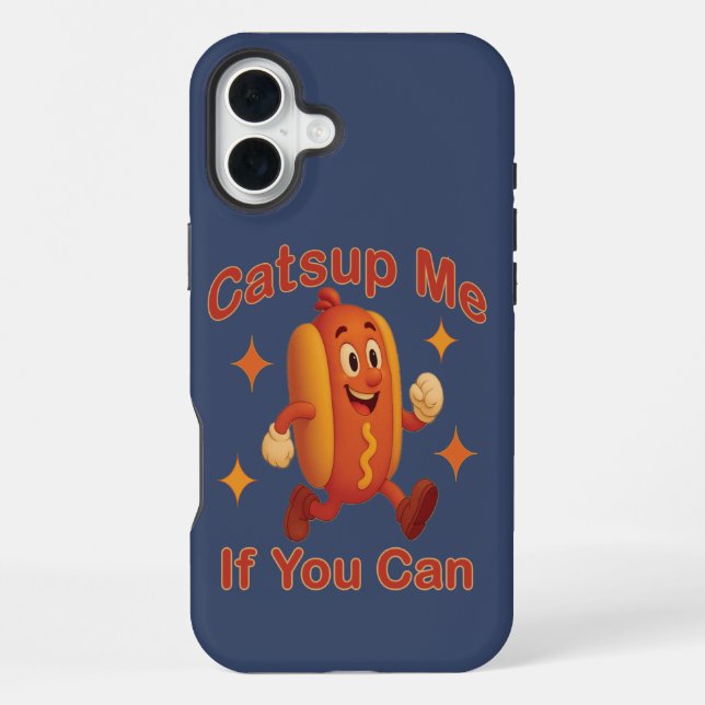 Funda Para iPhone Atrápenme Si Puedes Comer Perro Caliente - Ketchup (Reverso )