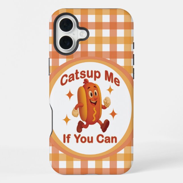 Funda Para iPhone Atrápenme Si Puedes Comer Perro Caliente - Ketchup (Reverso )