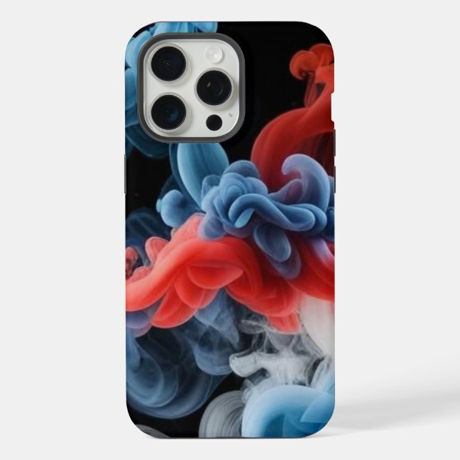 Funda Para iPhone Audaz Arte de Humo Azul Rojo - Estuche para teléfo (Reverso )