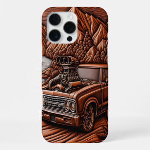 Funda Para iPhone 16 Pro Max Audaz auto muscular en colisión escénica
