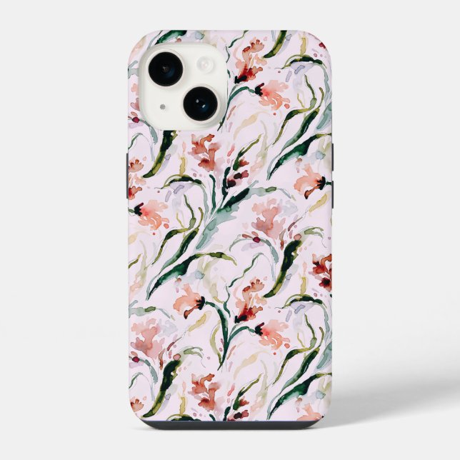 Funda Para iPhone August Birth Flower Gladiolus Watercolor Pattern (Reverso )